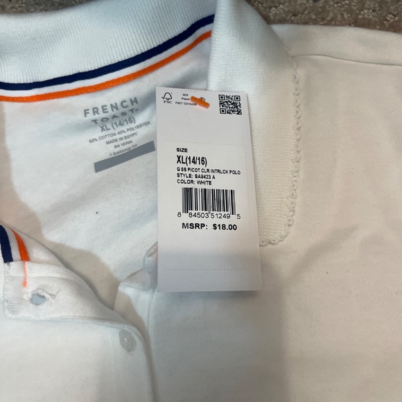 Girls size xl white polo shirt - Picture 2 of 2